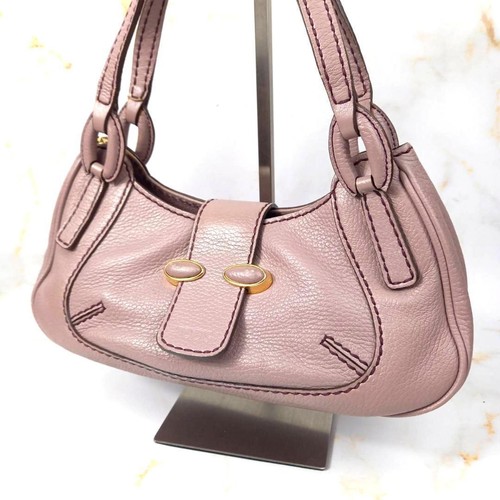 TOD'S One Shoulder Bag Purse Leather Purple Auth from Japan