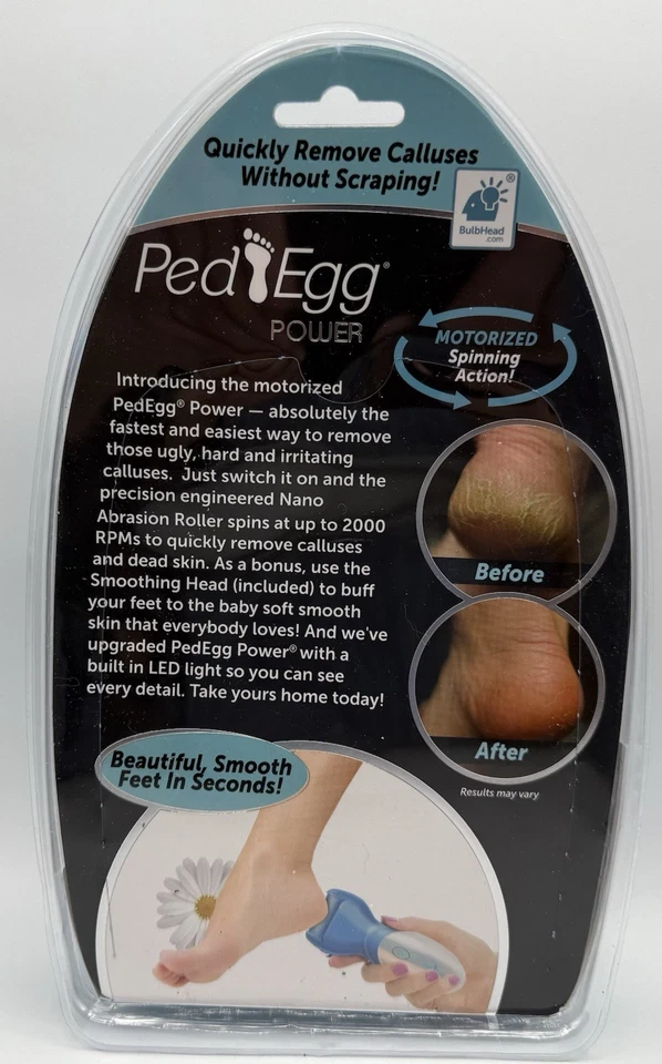 Ped Egg Power Cordless Electric Callus Remover with Bonus Smoothing Head NEW - Image 4 of 4