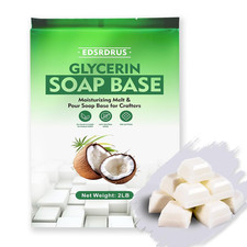 EDSRDRUS 2 LB Glycerin Soap Base Pre-Cut Moisturizing Natural Base Melt and Pour