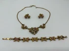 Vintage Costume Jewelry Set of Necklace, Bracelet and Earrings
