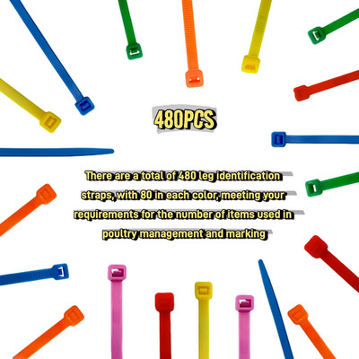 Vibrant 480Pcs Chicken Leg Bands - Easily Identify Your Poultry with Colorful...