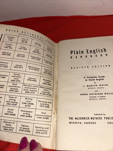 Plain English Handbook Revised Edition J. Martyn Walsh Vintage Paperback - Picture 3 of 5
