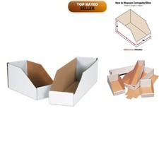 BOX USA Storage Bins 2x12x4.5 White 50-Pack