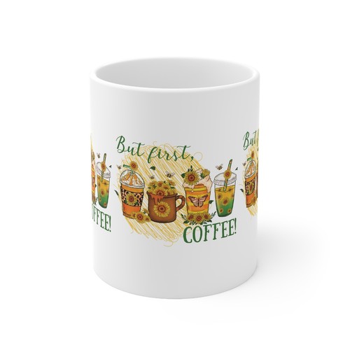 But First, Coffee Ceramic Mug 11oz  Coffee Lover Novelty Mug - Picture 3 of 9