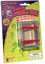 WONDERFUL PUZZLE BOX Joke Money Magic Trick Treasure Clear Bank Safe Gift Locks