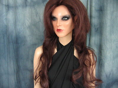 Latex Mask KIRA B +LASHES +LONG WIG Female Face