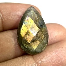 Natural Multi Fire Labradorite Faceted Pear Shape Gemstone For Jewelry Making