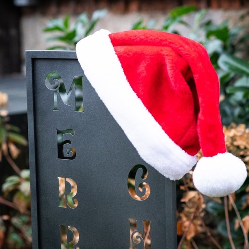 Weihnachtsdeko "Merry Christmas" Willkommensschild Türschild Metall Deko Silber - Bild 5 von 5