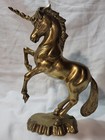Solid Brass Rearing Unicorn 8 in Patina Detailed Heavy Fantasy Mythical Magic