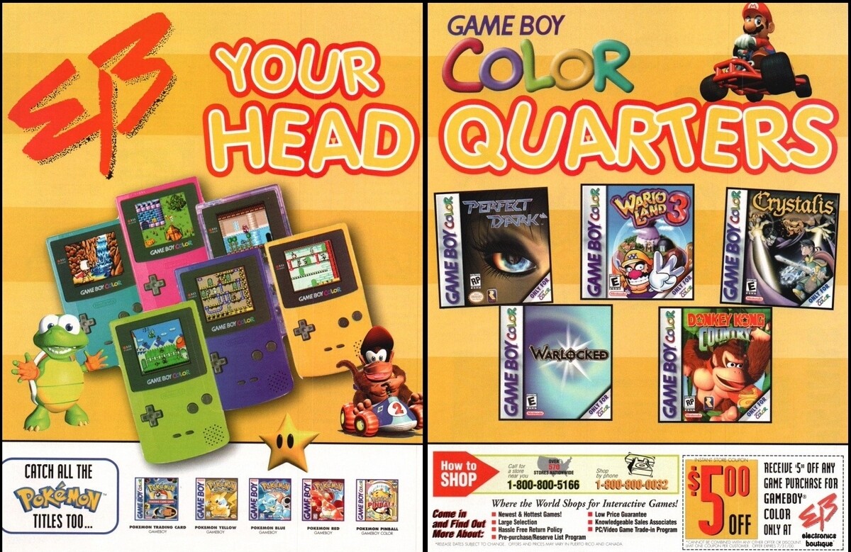 EB Games-Gameboy Color 2000 Nintendo-print ad/mini-poster-VTG Game room  décor | eBay