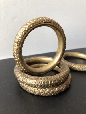 Vintage Bijou Ancien Bracelet Mariage Oriental Carillon Breloque 1930 Laiton - Photo 1/4