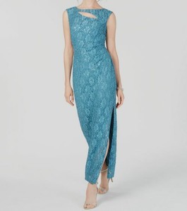 connected cutout sequined lace gown