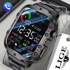 Smart Watch Men Military Rugged Heart Rate Fitness Tracker Waterproof Wristwatch