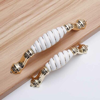 Gold Spiral Shape Handle Kitchen Cabinet Dresser Drawer Pulls Handles 01