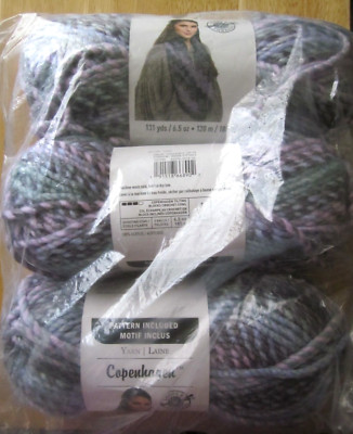 Loops & Threads Copenhagen Yarn ~ Super Bulky STARDEW ~ 6.5 oz. Each ~ Lot of 3