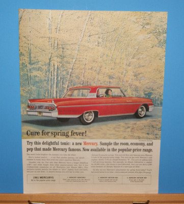1961 Print Sales AD Advertisement Car Automobile MERCURY Monterey 10 x 13 Orig