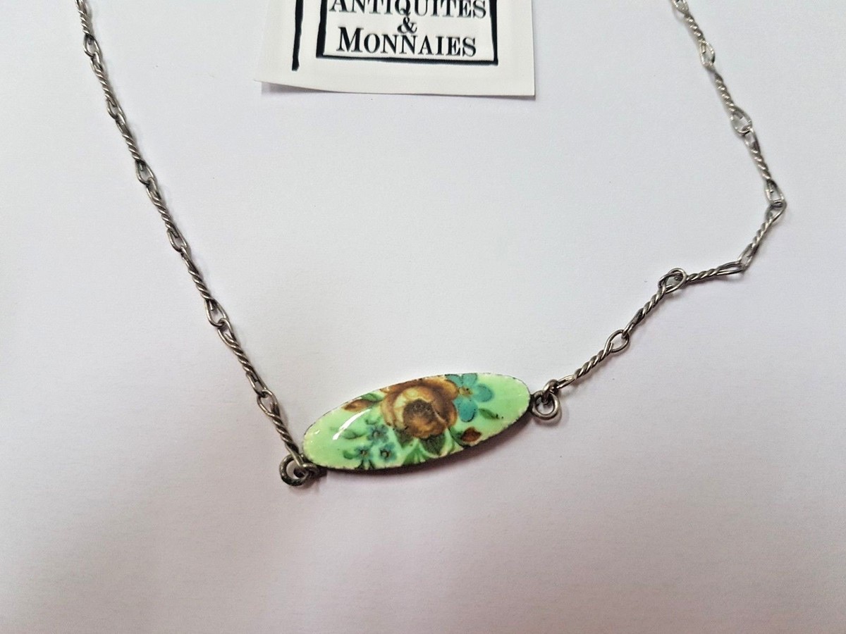 Collier Fantaisie Signé Michel Lebrun France - Décor Floral - Modèle REF37709 - Occasion