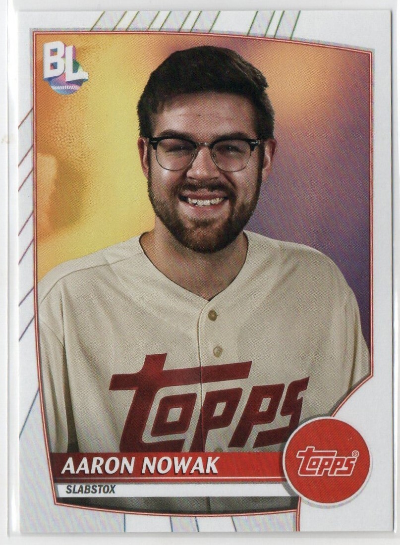 Aaron Nowak 2023 Topps Big League Hobby Influencer SP Slabstox Card #HI-AS