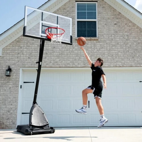 Spalding 54" Portable Basketball System Adjustable Hoop Backboard Angled Pole  - Picture 1 of 2