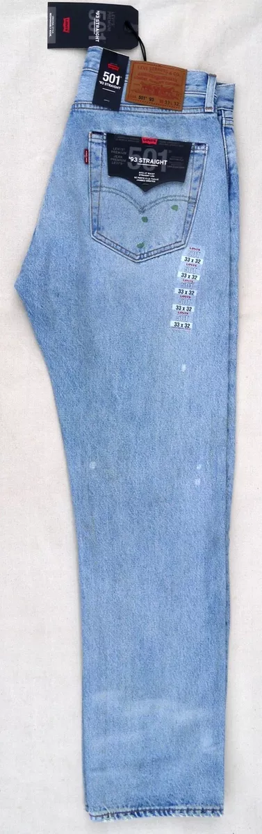 LEVIS 501 Premium Big E Straight Fit 93 Jean Blue Denim Painter Pro Men's 33 32