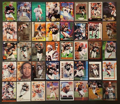 Lot of 80 Different COREY DILLON Football Cards 4xPB 1997-2007 FB2752