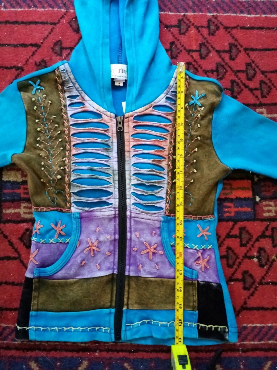 Veste Enfant Patchwork Hippie Funky Threads - Taille 4 Ans - Coton épais