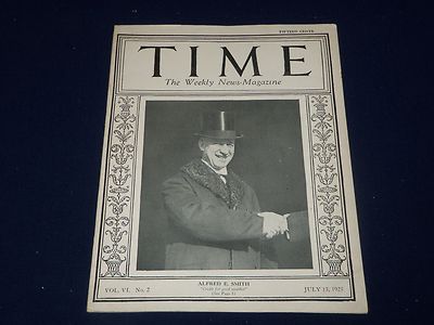 1925 JULY 13 TIME MAGAZINE - ALFRED E. SMITH COVER - T 48