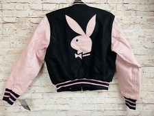 Vintage Playboy Bunny Reversible Varsity Jacket Black & Pink Nwt Size S