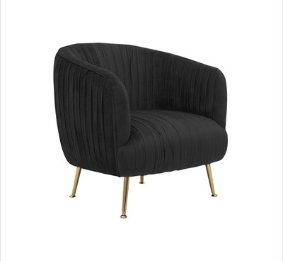 Black Velvet Armchair Occasional Chair Gold Legs Accent ...