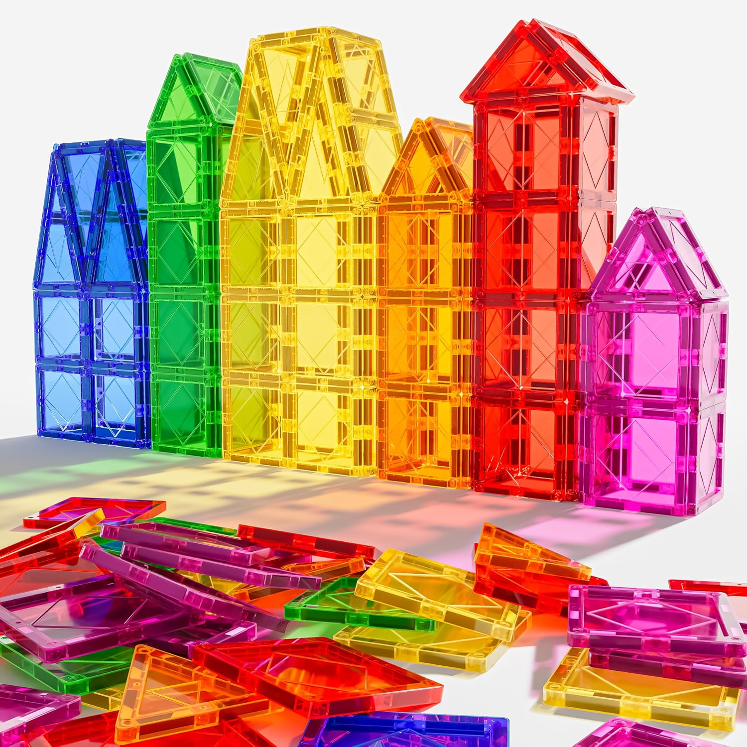 Magnetic Building Blocks for Kids Ages 3-8 Colorful STEM Tiles