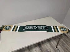 Piedmont Lions Scarf with Fringe Green Gold White colors by Ruffneck Scarves NWT