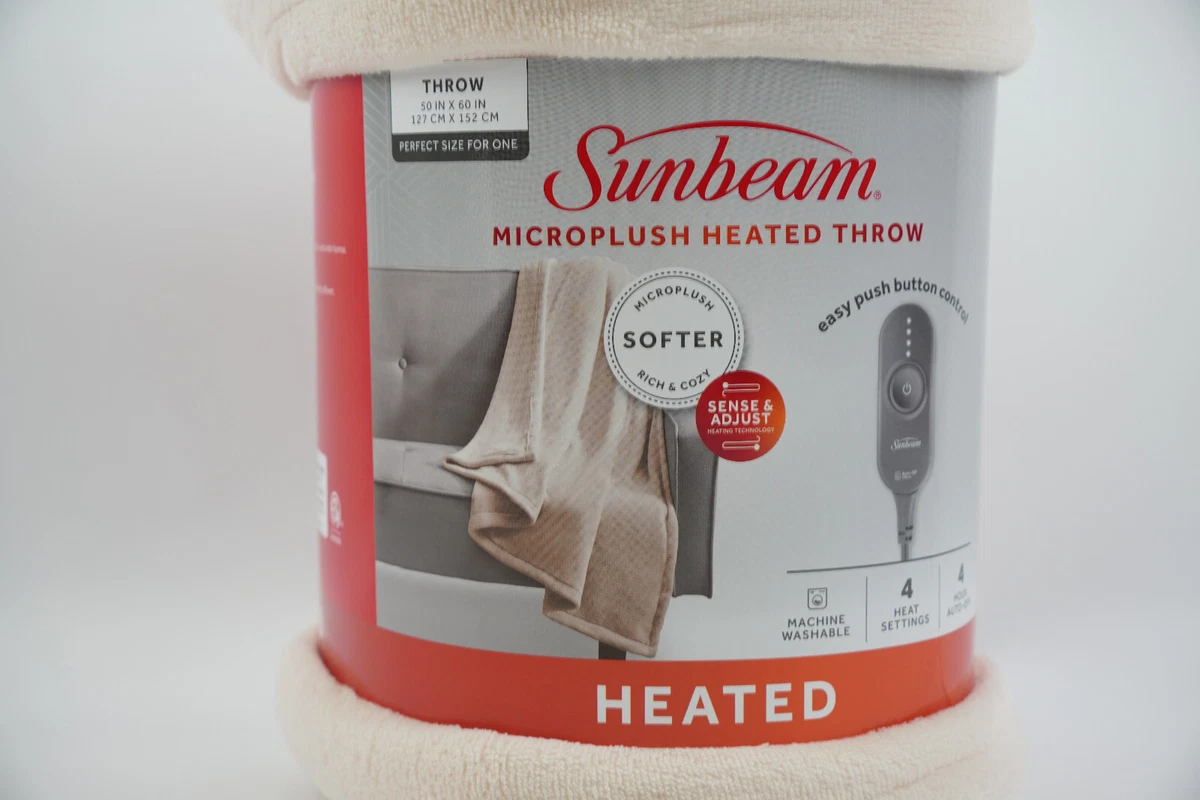 New 2023 Sunbeam Microplush Electric Heated Throw Blanket 50x60 in | eBay