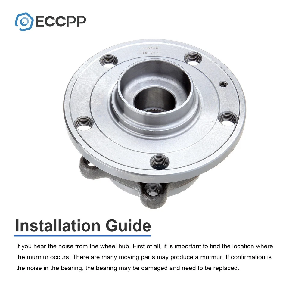 Cojinete de cubo de rueda delantero 2 piezas para Audi TT A3 Q3 Quattro VW Passat Jetta CC Beetle Foto 4 de 4