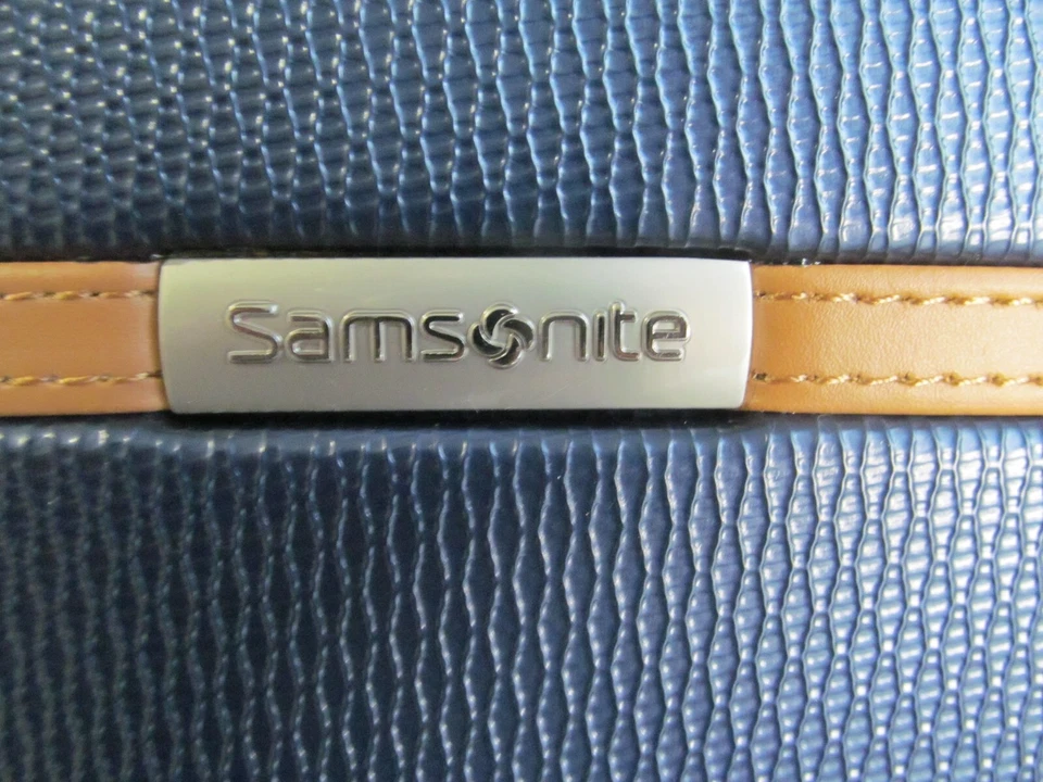 Equipaje de mano Samsonite azul marino 22" giratorio con detalles de sillín británico-nuevo con etiquetas Foto 3 de 4