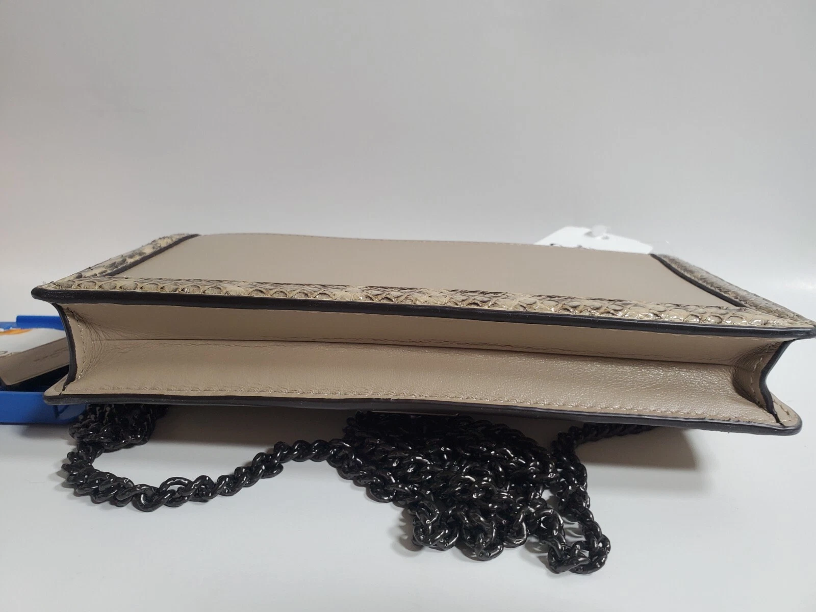 Borsa a tracolla Coach Hutton in pelle pelle di serpente nuova con etichette