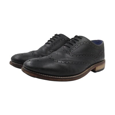 Ted Baker Brogues Mens UK Black Grain Leather Lace Up Guri