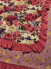 Gorgeous Posh Peanut Luxe Patoo Ruffled Double Sided Pink Peonies Crib...