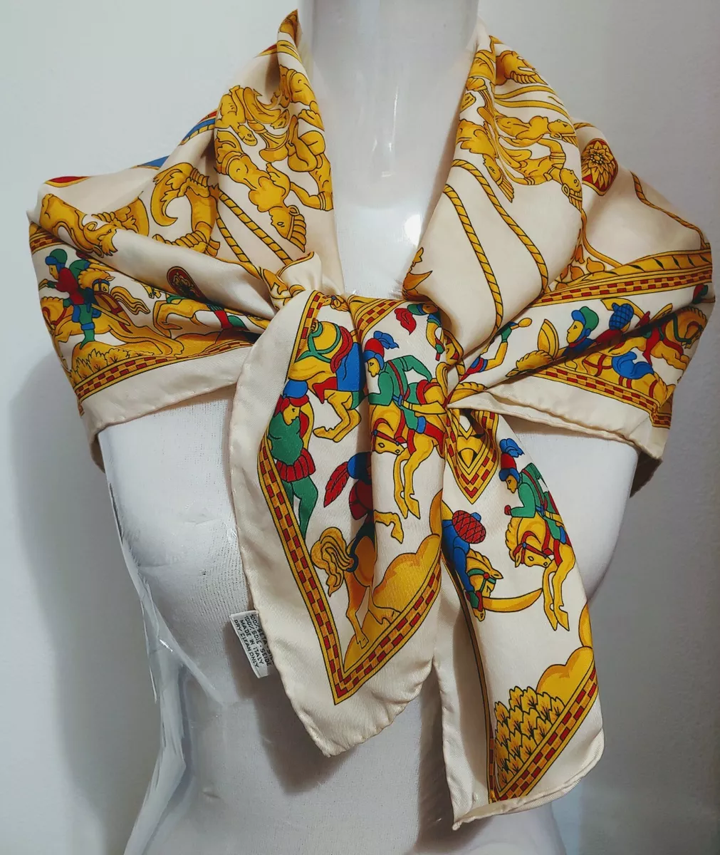 Vintage LONGCHAMP Paris Made in Italy Scarf Silk Rare