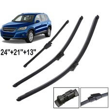 Front Rear Flat Wiper Blades 24"+21"+13" Wipers For Volkswagen Tiguan 07-15 AUS