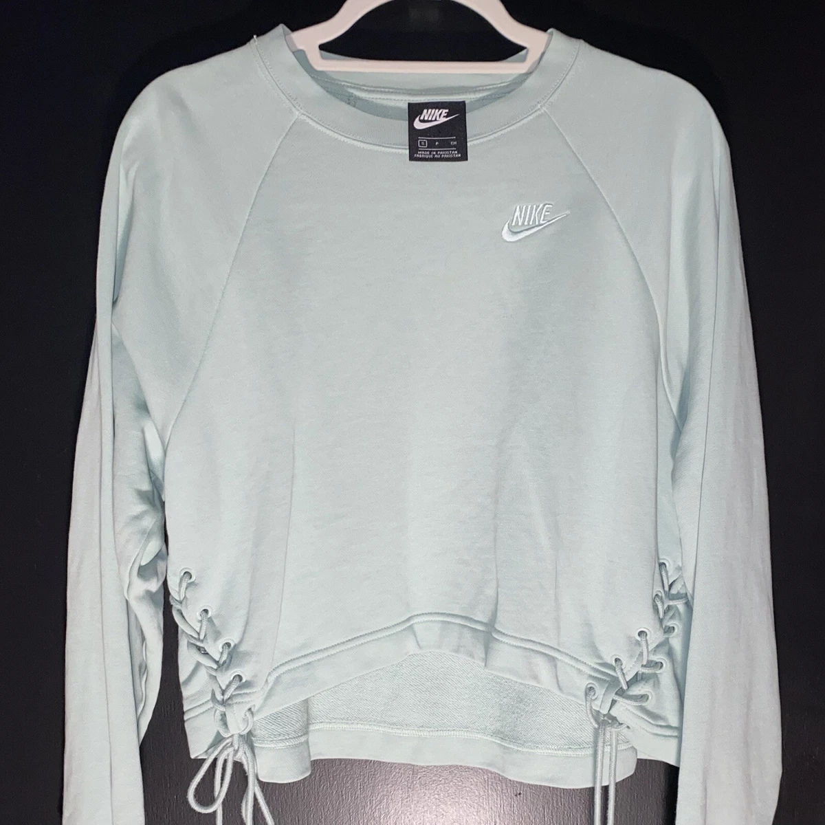 Nike essentials black cropped high neck sweatshirt hot sale