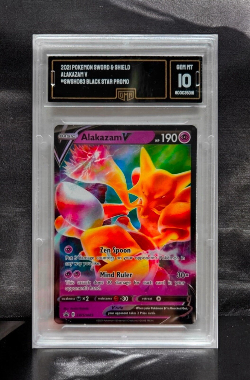 Holo Alakazam V SWSH083 Sword & Shield Black Star Promo Pokemon TCG GMA 10