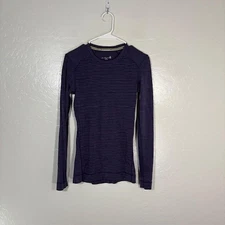 Smartwool Shirt Womens Medium Purple Merino Wool Thermal Base Layer Long Sleeve