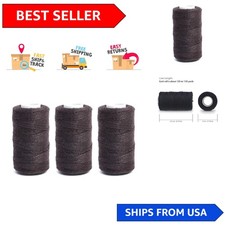 Durable Brown Polyester Thread - 3 x 130 Yards, Perfect for Upholstery & Weaving
