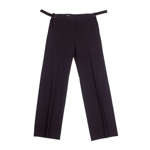JIL SANDER BLACK WIDE LEG COTTON BLEND PANTS SZ IT 40 US 30