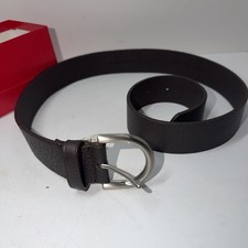 Talbots Belt Soft Pebbled Leather Brown Brushed Silver Hardware Size Small NEW