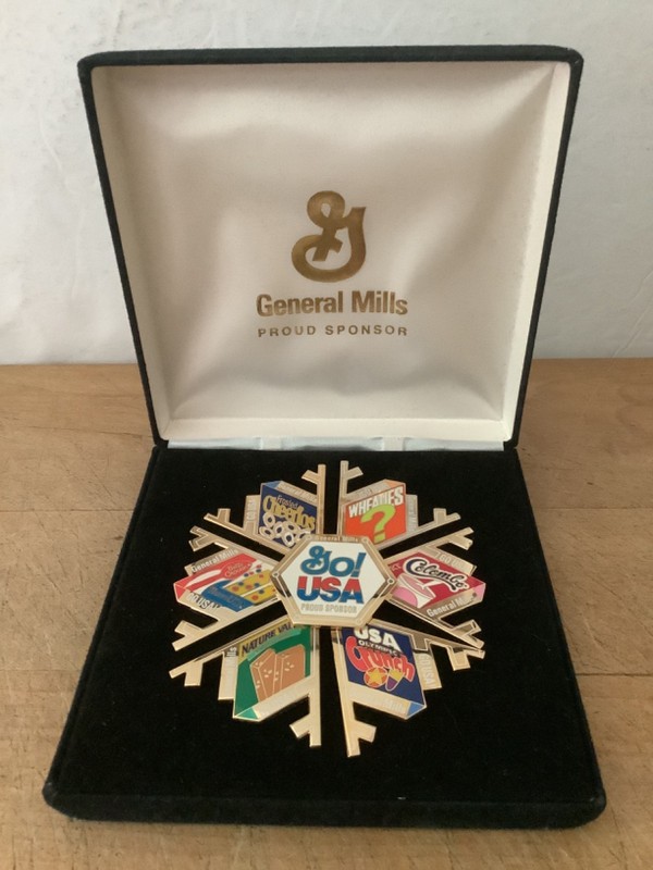 2002 Salt Lake City Olympics 7 PIN General Mills Snowflake Pin Set