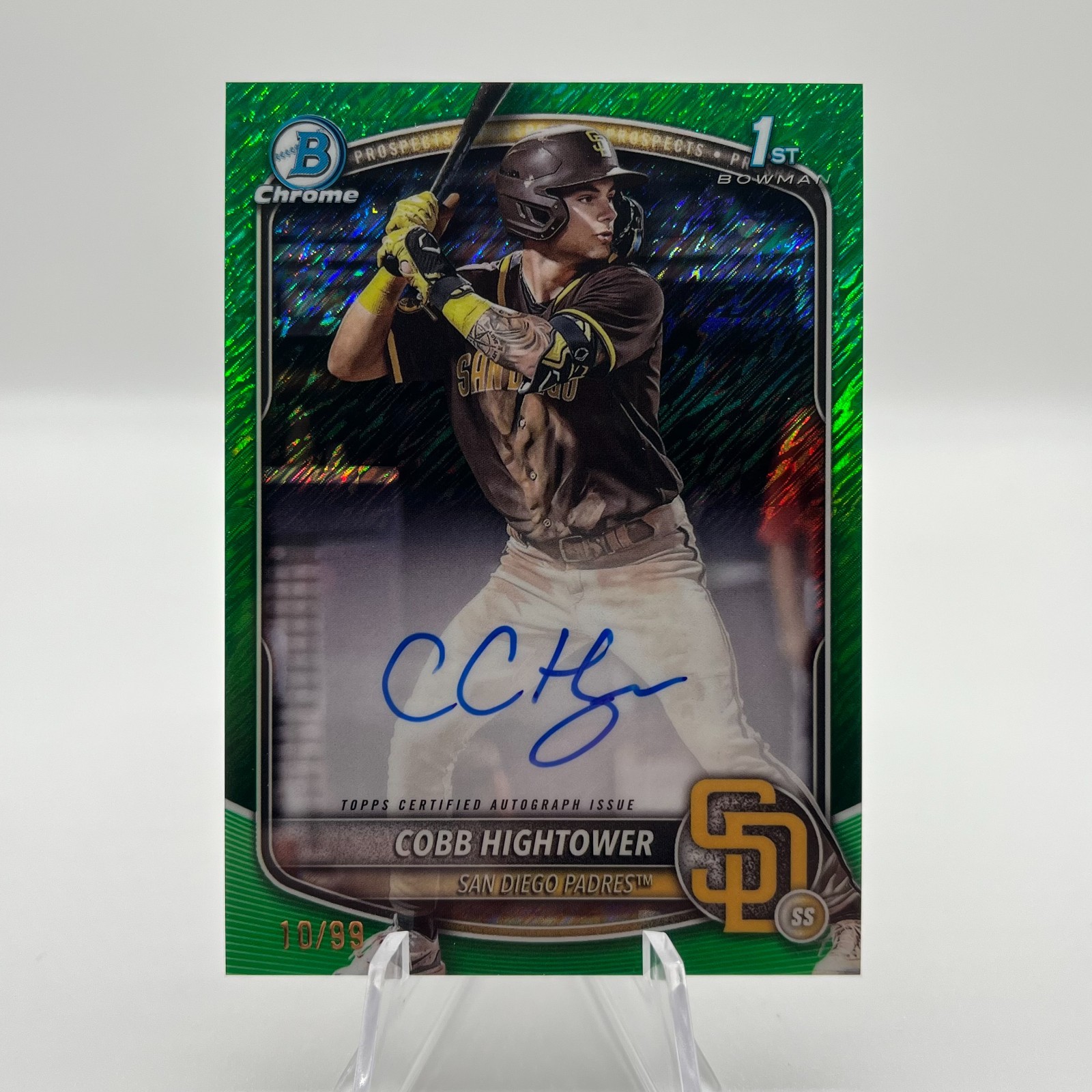 Cobb Hightower 2025 Bowman Chrome Green Shimmer Refractor Auto /99 #CPA-CHI *SEE