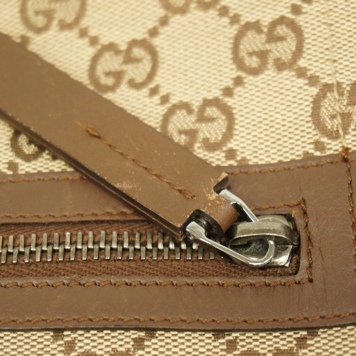 Gucci GG Canvas Shoulder Bag Brown Silver Hardware thumbnail 10