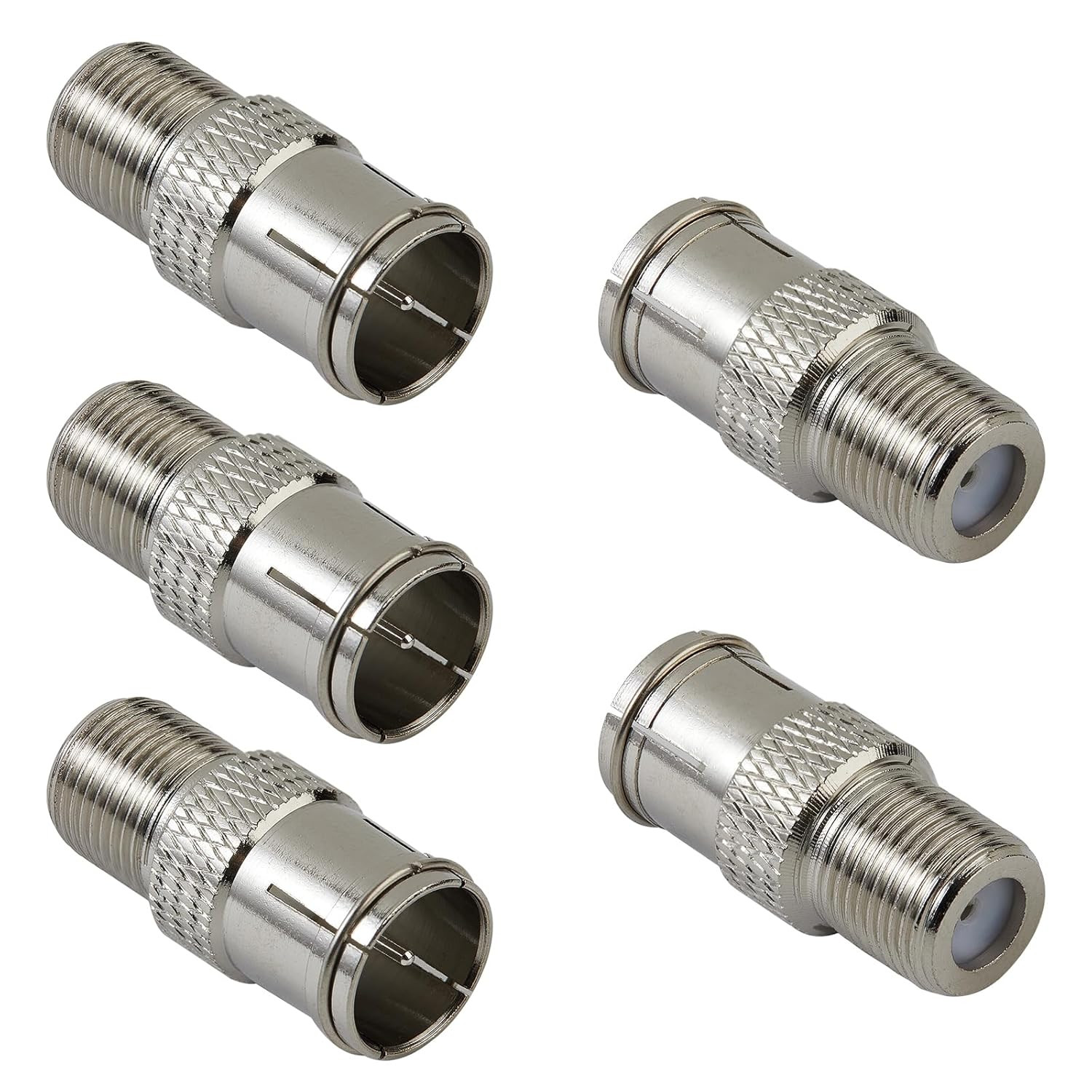 Coaxial Cable Quick Connector Nickel-Plated F-Type RG6 Male to Female Coaxial...