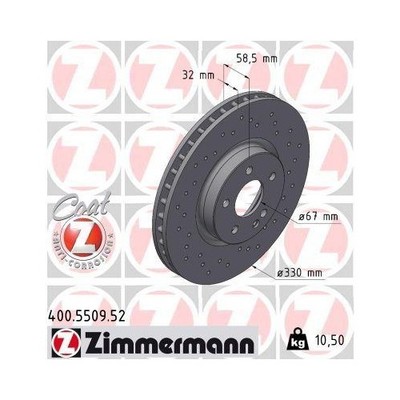 2x Bremsscheibe ZIMMERMANN 400.5509.52 passend für MERCEDES-BENZ
